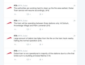 Tweets from the RTA this morning.