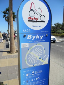 Bikes are available to hire on the Palm already